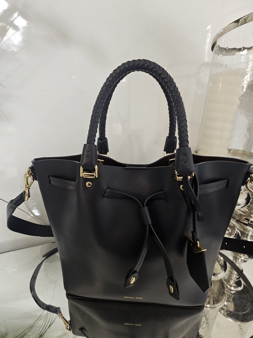 Michael Michael Blakely Kors Admiral  Leather Tote with Braided Handles